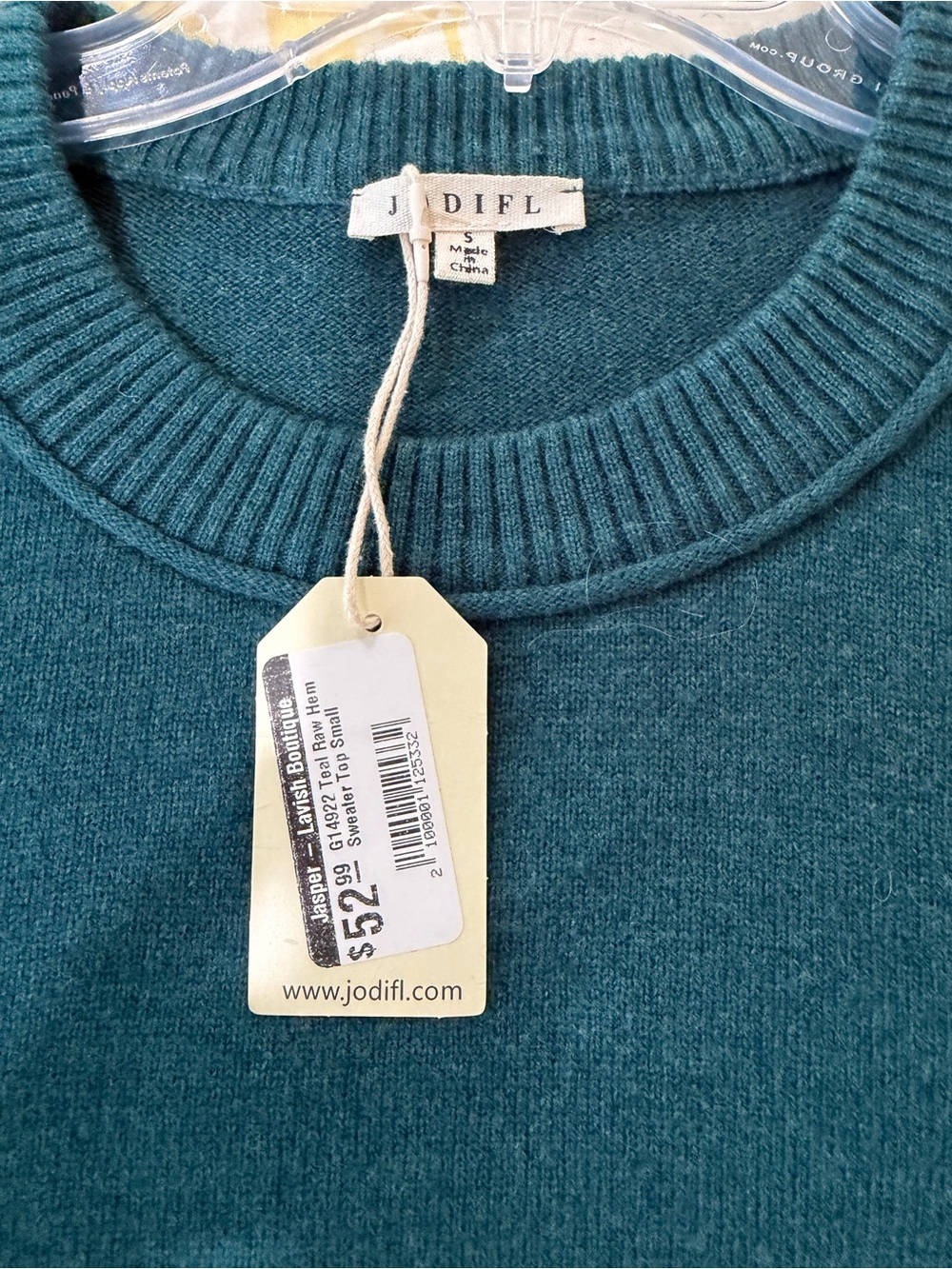 JODIFL Teal Crewneck Knit Sweater Top